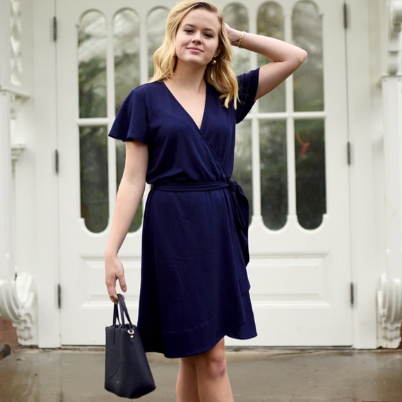 Draper James Navy Wrap Dress - Picture 1 of 3